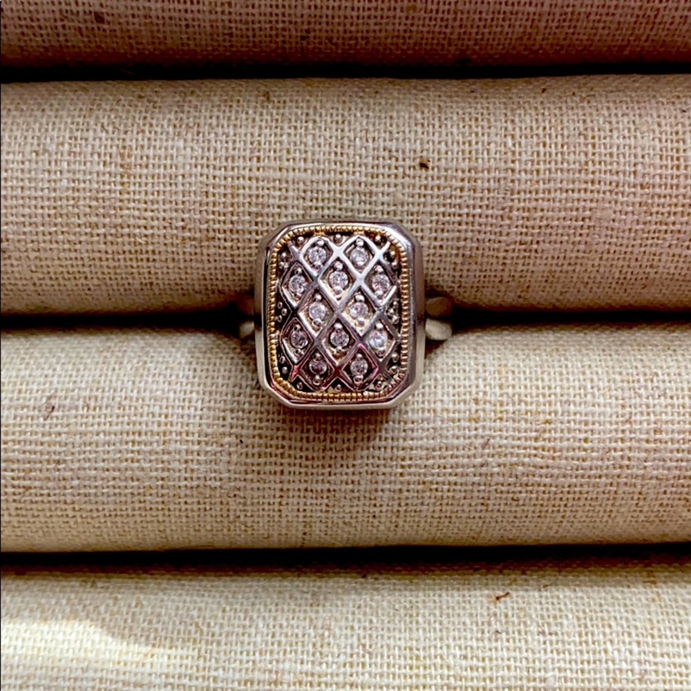 Sterling Silver and Diamond Ring